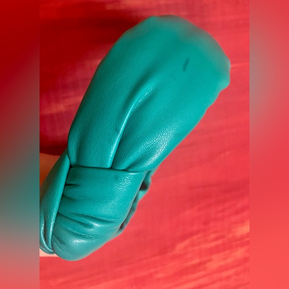 Lele Sadoughi Lagoon Teal Faux Leather Knotted Headand